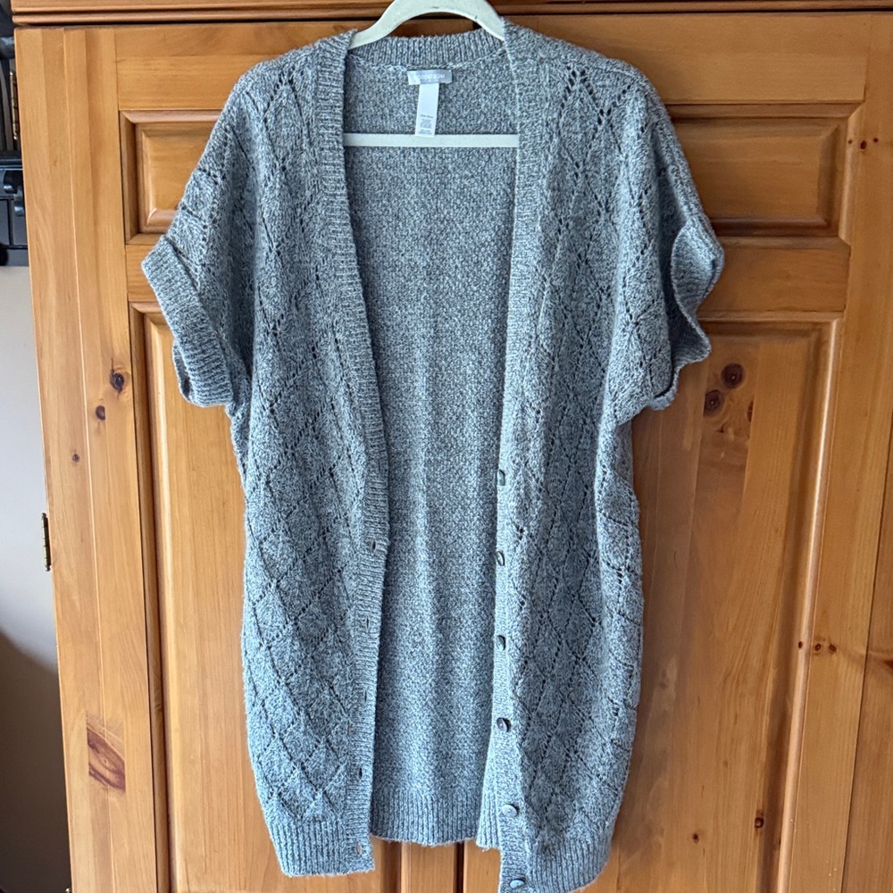Nordstrom Women's Textured Gray Cardigan